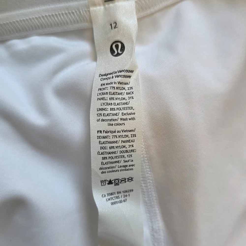 NWT Lululemon athletica White High-Rise Athletic Shorts